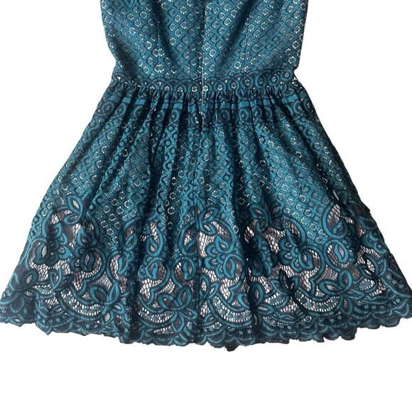Eliza J Green Black Lace Dress Size 6 - Picture 7 of 16